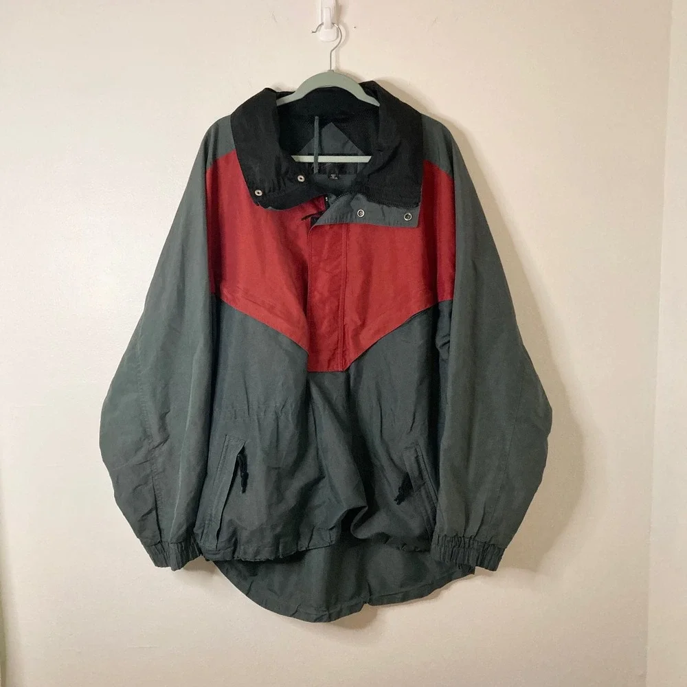 Vintage 90s RST Ride Science Technology Microlite Anorak Jacket Grey Red Mens XL